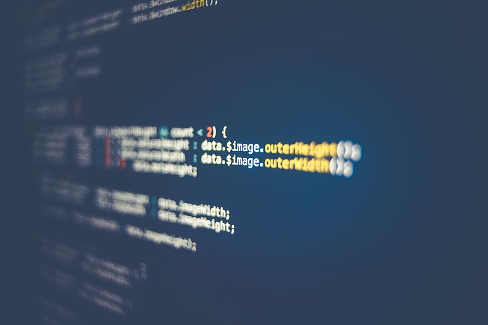 computer screen showing code