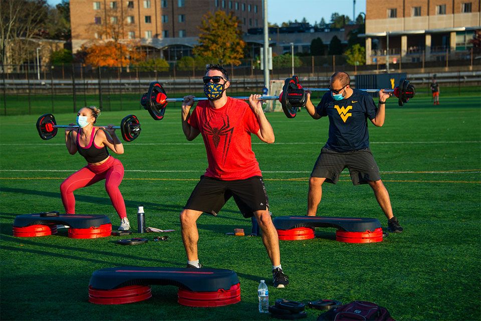Outdoor Fitness Class on the Evansdale fields