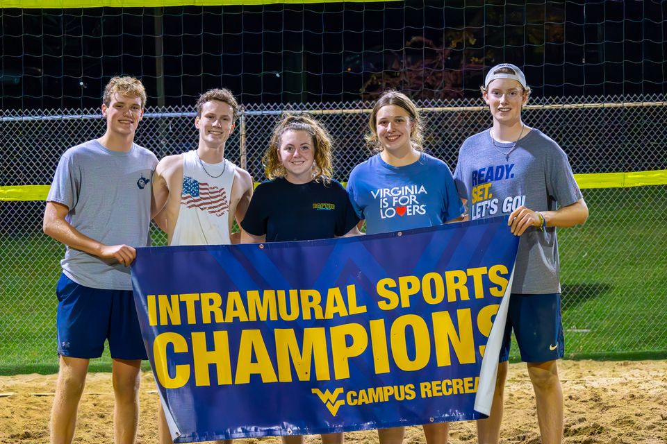 Intramural Champions banner being held
