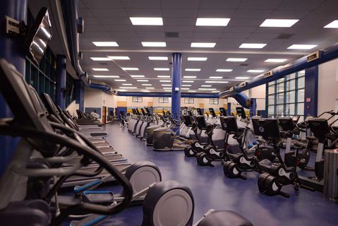 exercise machines in fitness room